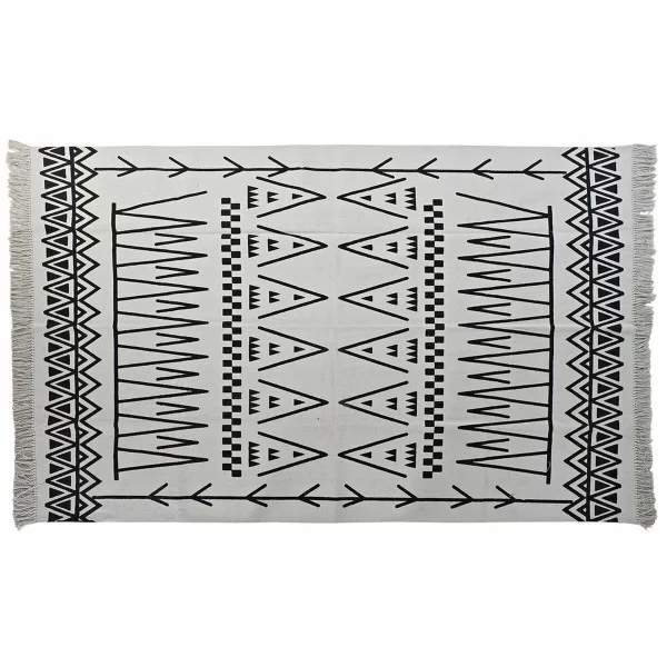Carpet DKD Home Decor 160 x 250 x 0,7 cm Black Polyester Cotton White Ikat Boho