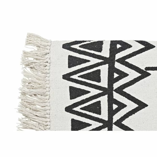 Carpet DKD Home Decor 160 x 250 x 0,7 cm Black Polyester Cotton White Ikat Boho