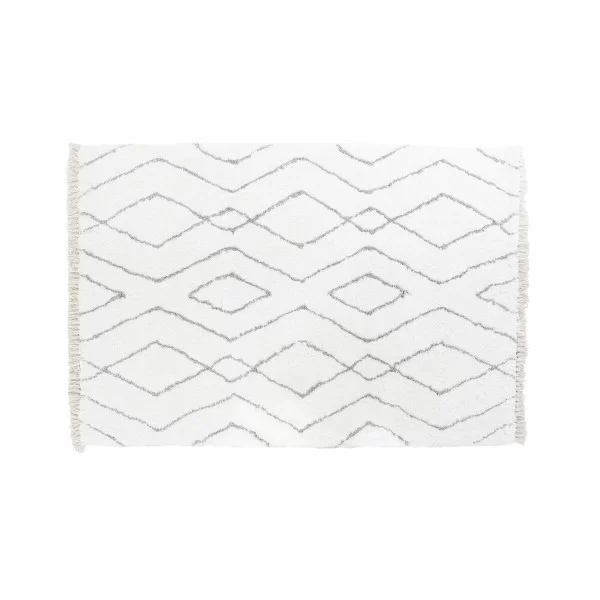 Carpet DKD Home Decor White Grey Rhombus Scandi Ø 9,4 cm 120 x 180 x 3 cm
