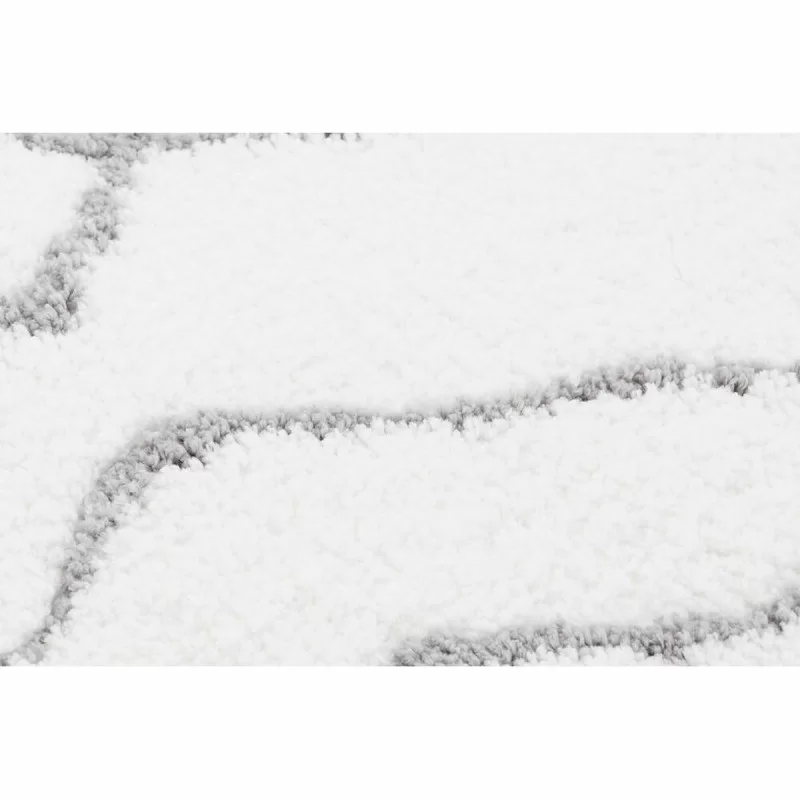 Carpet DKD Home Decor White Grey Rhombus Scandi...