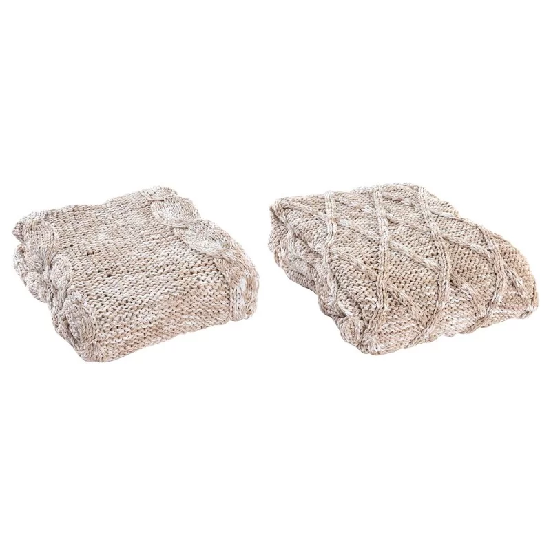 Blanket DKD Home Decor 150 x 125 x 1 cm Light...