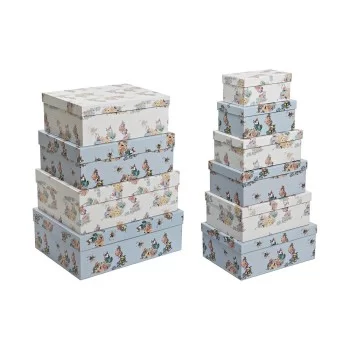Set of Stackable Organising Boxes DKD Home Decor Blue...