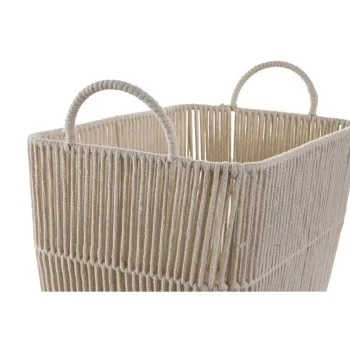 Basket set DKD Home Decor Beige Metal Cotton (39 x 29 x... 2