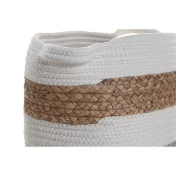 Basket set DKD Home Decor Cotton White Natural Fibre (30... 2