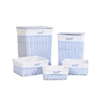 Set of Baskets DKD Home Decor Blue Polyester Children's...