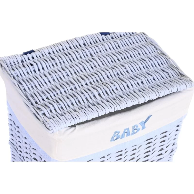 Set of Baskets DKD Home Decor Blue Polyester...