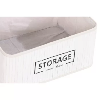 Set of Baskets DKD Home Decor Polyester White Bamboo (40... 2