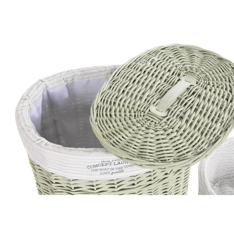Set of Baskets DKD Home Decor Green wicker 51 x...