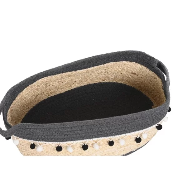 Basket set DKD Home Decor 36 x 26 x 15 cm 45 x 25 x 16 cm Grey White Natural Fibre Boho (2 Units)