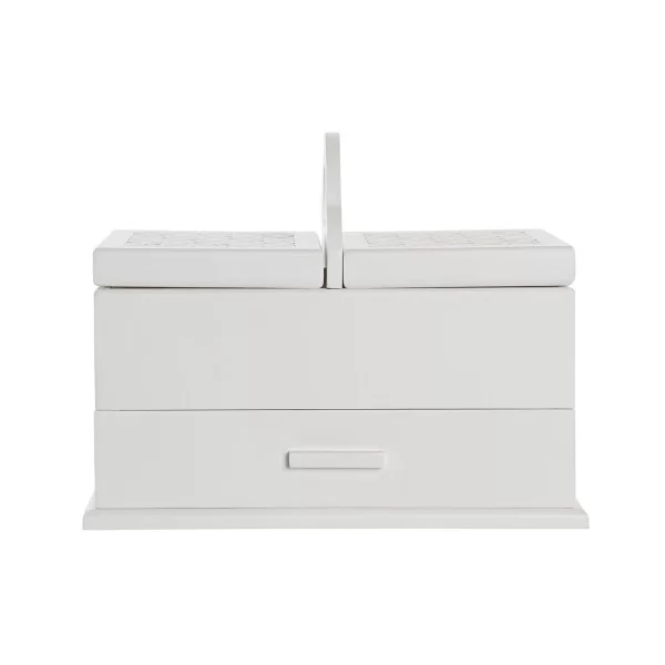 Jewelry box DKD Home Decor Crystal White Ivory MDF Wood 30 x 17 x 24 cm