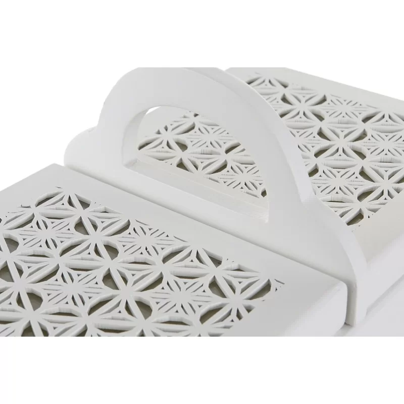 Jewelry box DKD Home Decor Crystal White Ivory...