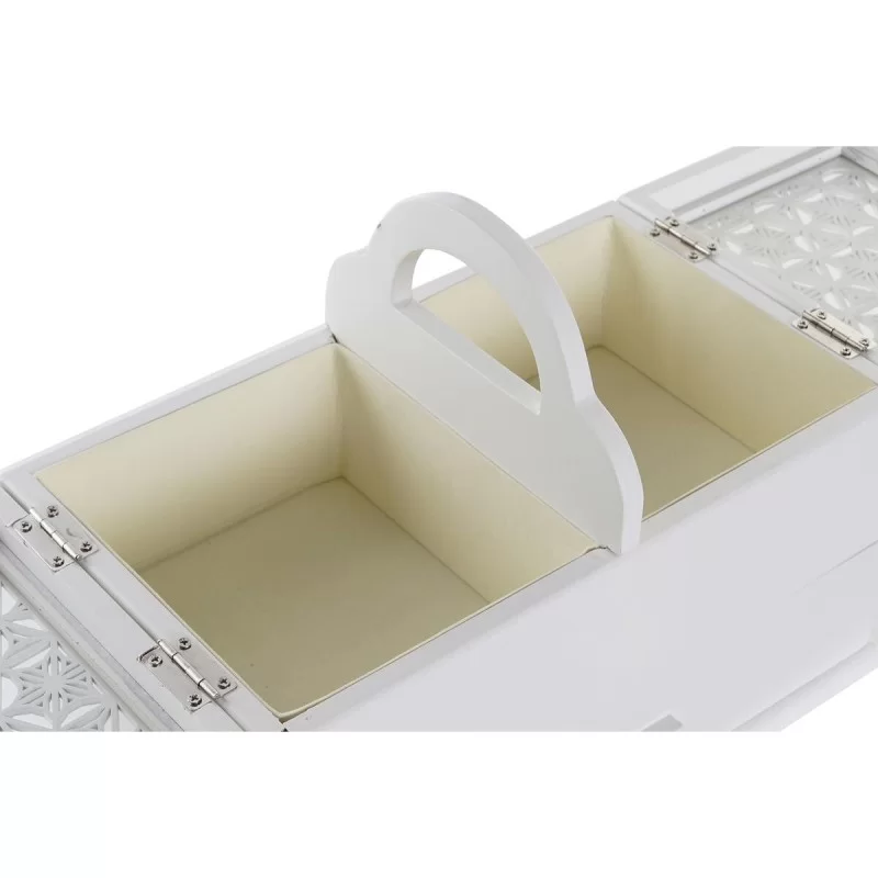 Jewelry box DKD Home Decor Crystal White Ivory...