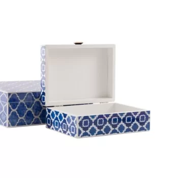 Jewelry box DKD Home Decor Blue Navy Blue Wood 24 x 20 x... 2