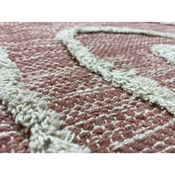 Carpet DKD Home Decor Pink Terracotta White Fringe Urban... 2