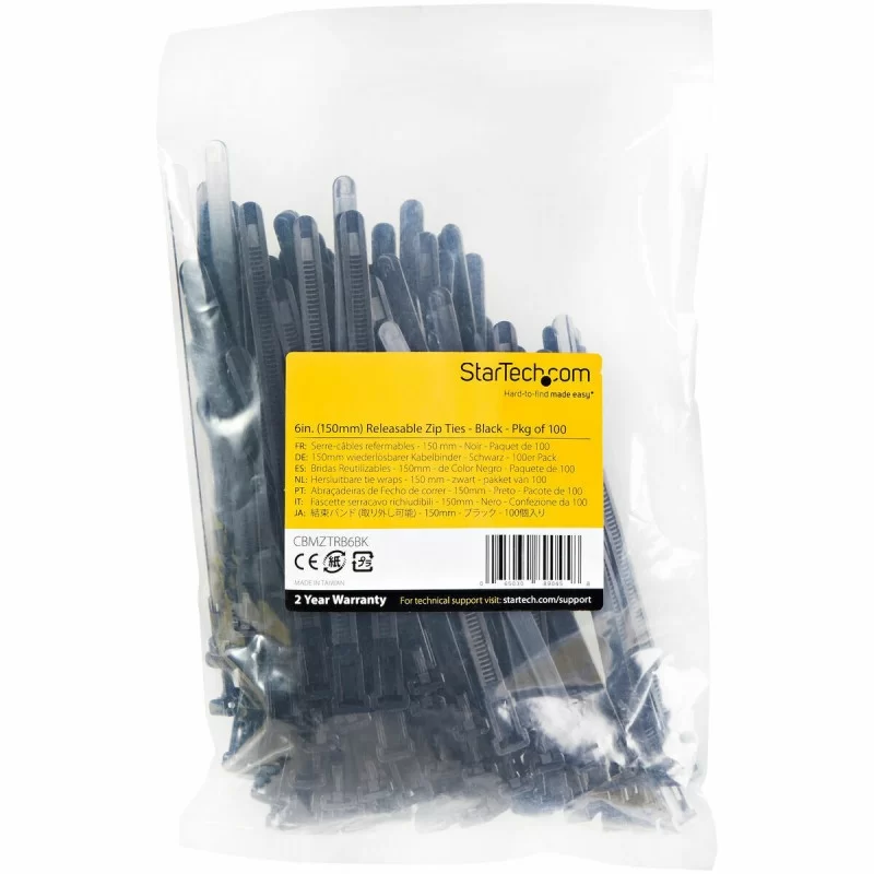 Nylon Cable Ties Startech CBMZTRB6BK Black 100...