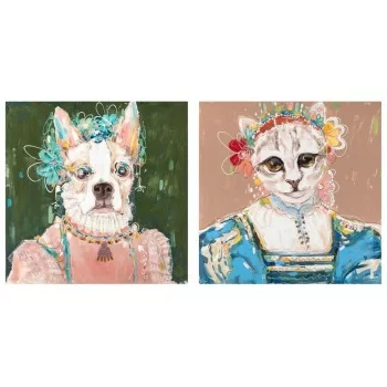 Painting DKD Home Decor 90 x 3,7 x 90 cm Dog Modern (2...