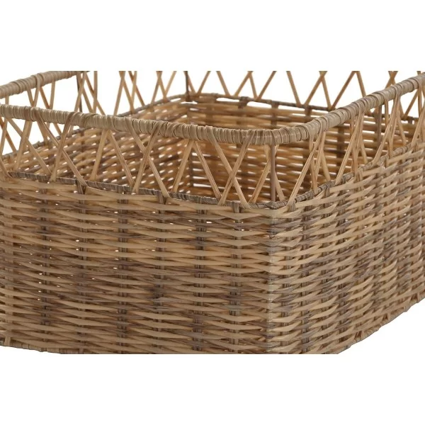 Basket set DKD Home Decor Natural Metal PE (42 x 32 x 22 cm)
