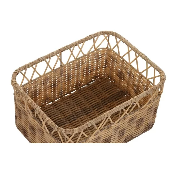 Basket set DKD Home Decor Natural Metal PE (42 x 32 x 22 cm)
