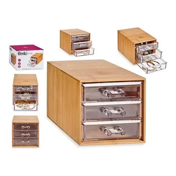 Jewelry box Brown Transparent Bamboo Methacrylate (12 x...