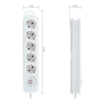Power Socket - 5 Sockets with Switch TM Electron 250 V 2
