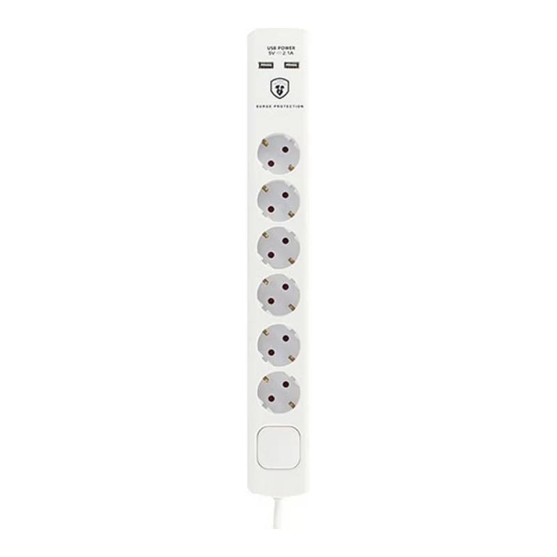 Power Socket - 6 Sockets with Switch TM Electron 230 V