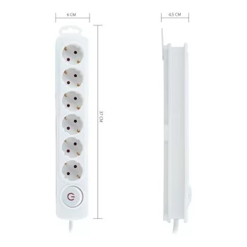 Power Socket - 6 Sockets with Switch TM Electron 3680 W 2