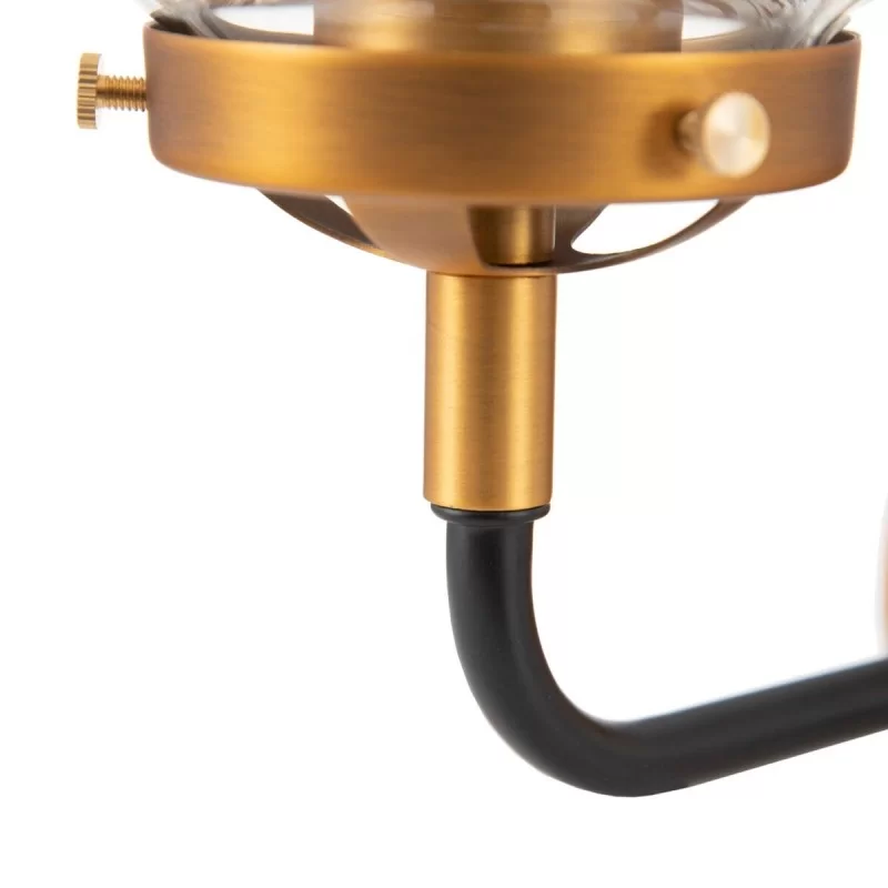 Wall Lamp 33 x 23,5 x 32,5 cm Crystal Golden Metal