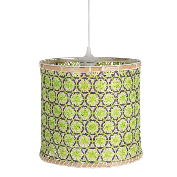 Ceiling Light 32 x 32 x 29 cm Natural Green Bamboo (3 Units)