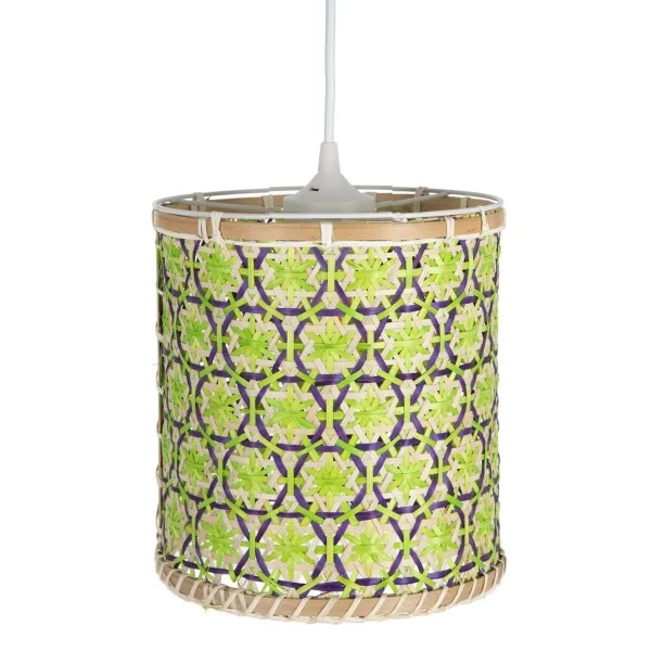 Ceiling Light 32 x 32 x 29 cm Natural Green Bamboo (3 Units)