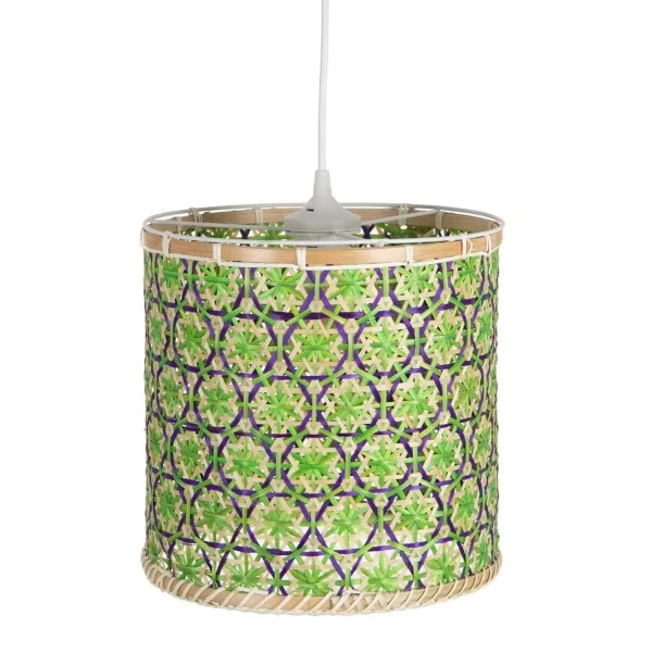 Ceiling Light 32 x 32 x 29 cm Natural Green Bamboo (3 Units)