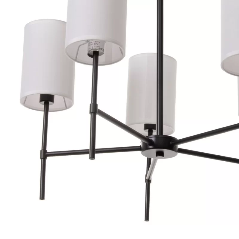 Ceiling Light 64 x 64 x 38 cm Black Metal White...