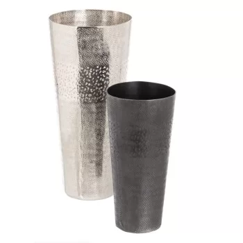 Vase Grey Metal 15 x 15 x 31 cm 2