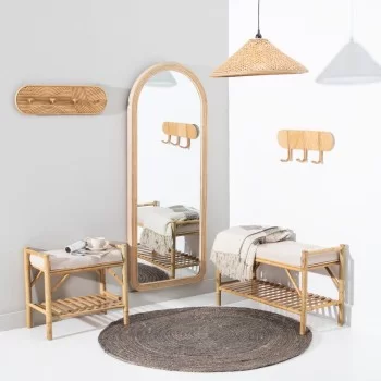 Ceiling Light 55 x 55 x 20 cm Natural Bamboo 2