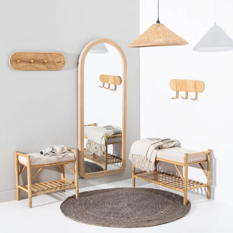 Ceiling Light 55 x 55 x 20 cm Natural Bamboo