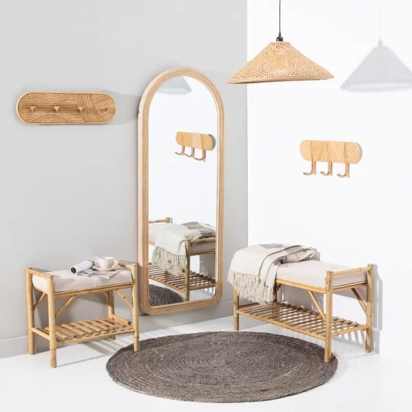 Ceiling Light 55 x 55 x 20 cm Natural Bamboo