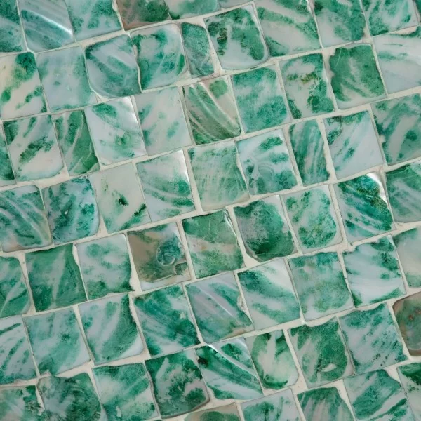 Centerpiece 70 x 70 x 7 cm Mother of pearl Aquamarine