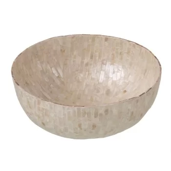 Bowl 33 x 33 x 14,5 cm White Mother of pearl 2