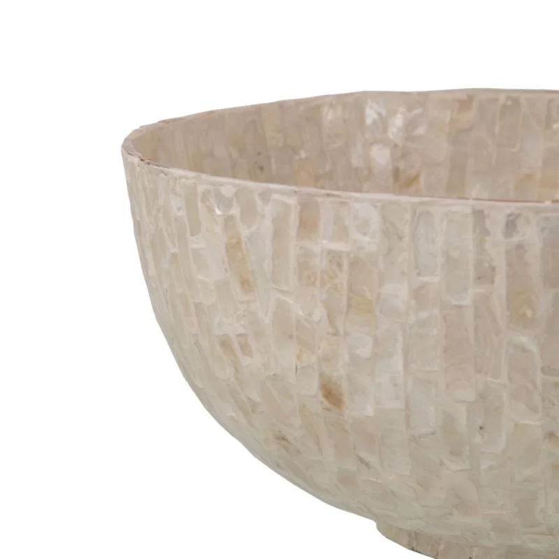 Bowl 33 x 33 x 14,5 cm White Mother of pearl