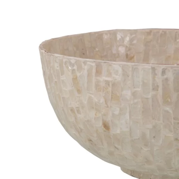 Bowl 33 x 33 x 14,5 cm White Mother of pearl