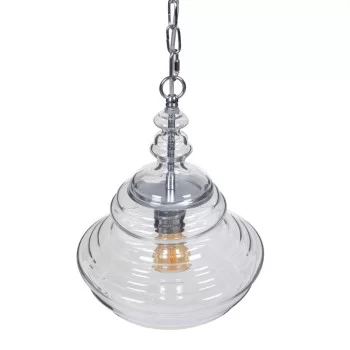 Ceiling Light 28 x 28 x 36 cm Crystal Metal Silver 2