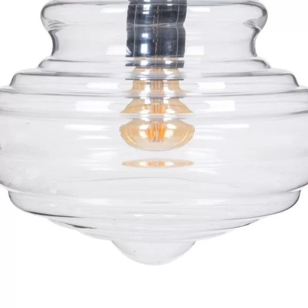 Ceiling Light 28 x 28 x 36 cm Crystal Metal Silver