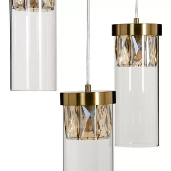 Ceiling Light Crystal Golden Metal 27 cm 31 x 31 x 45 cm 2