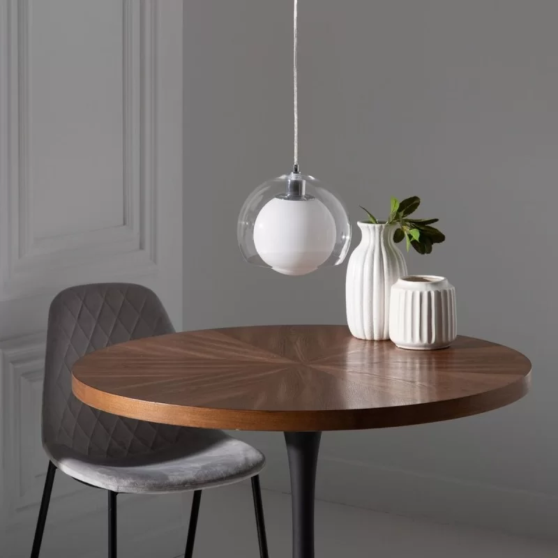 Ceiling Light 25 x 25 x 19,5 cm Crystal Silver...