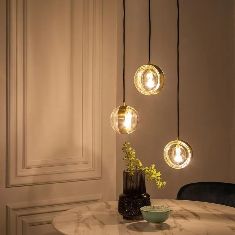 Ceiling Light 15 x 15 x 120 cm Crystal Golden...