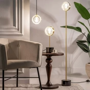 Floor Lamp 15 x 15 x 130 cm Crystal Golden Iron 2