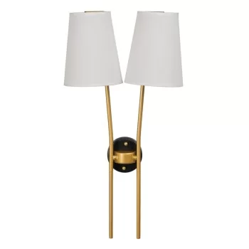 Wall Lamp 32 x 16 x 64 cm Synthetic Fabric Black Golden... 2