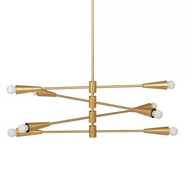 Ceiling Light 80 x 80 x 137,5 cm Golden Metal Modern