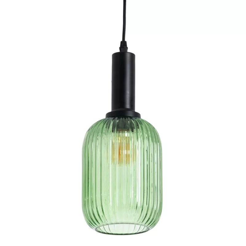Ceiling Light Crystal Metal Green 14 x 14 x 32 cm