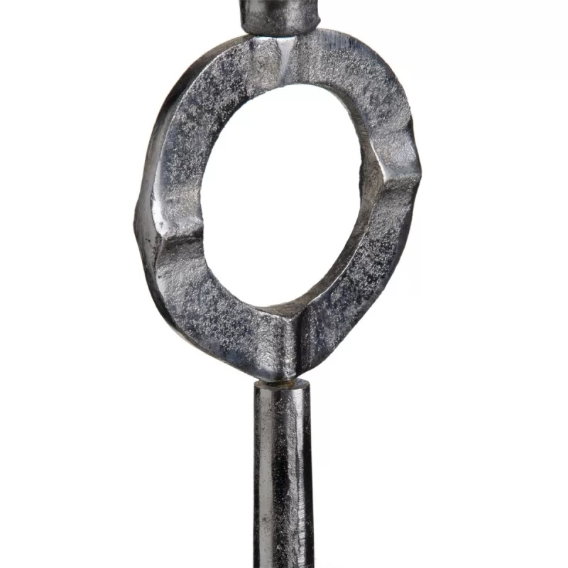 Candleholder 13 x 13 x 56 cm Crystal Grey Metal...