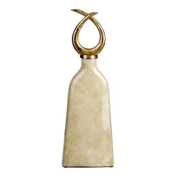 Vase Crystal Golden Metal White 10 x 10 x 53 cm 2